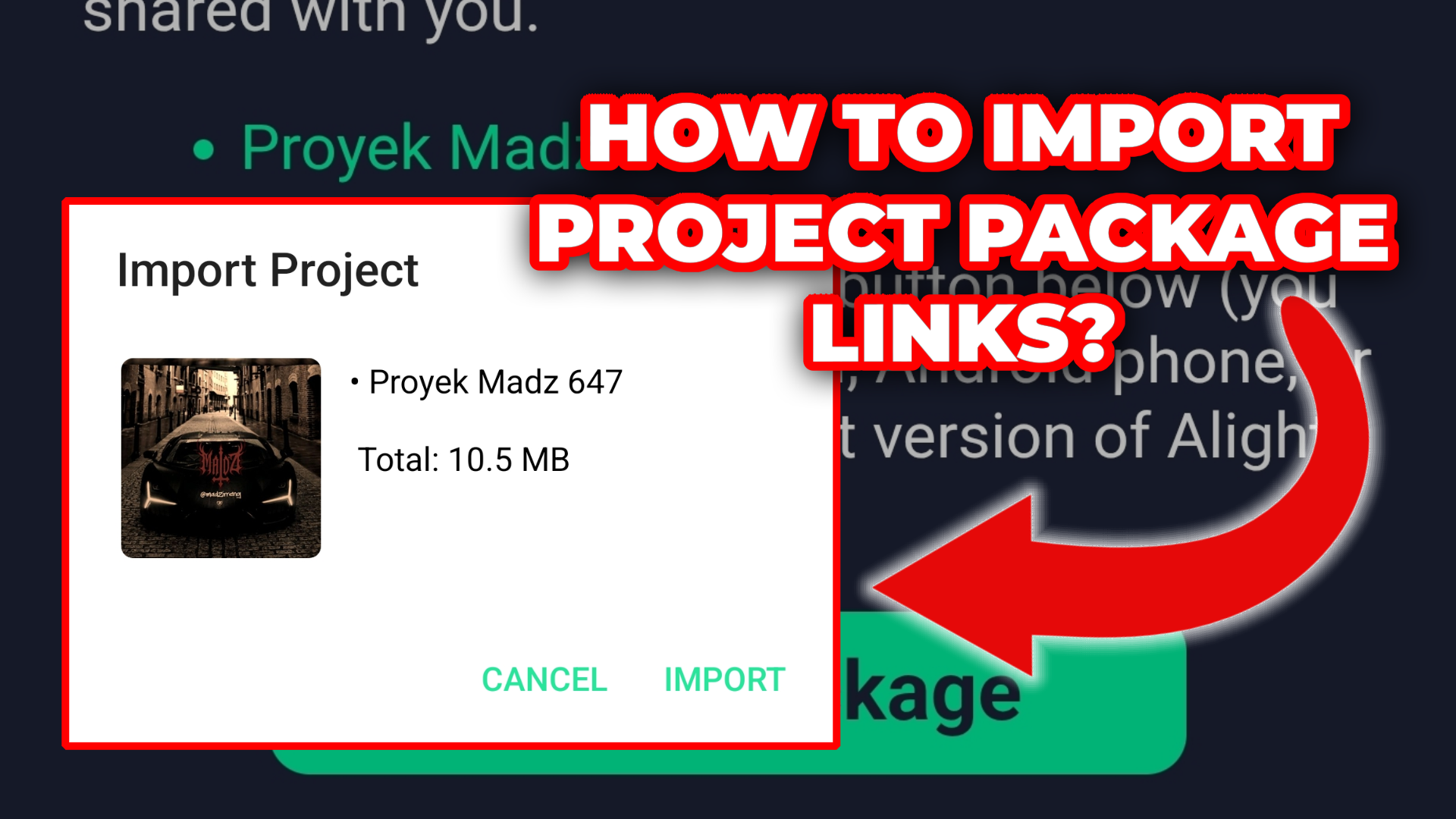HOW TO IMPORT PROJECT PACKAGE LINKS ON ULTRA MOTION?