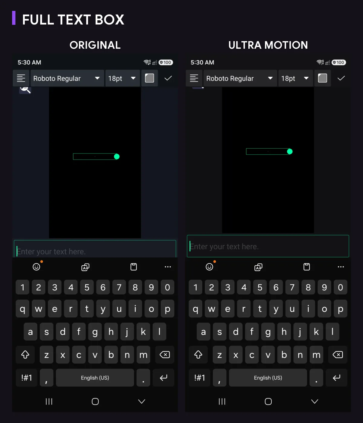 CASELLA DI TESTO COMPLETA: ORIGINALE vs Ultra Motion